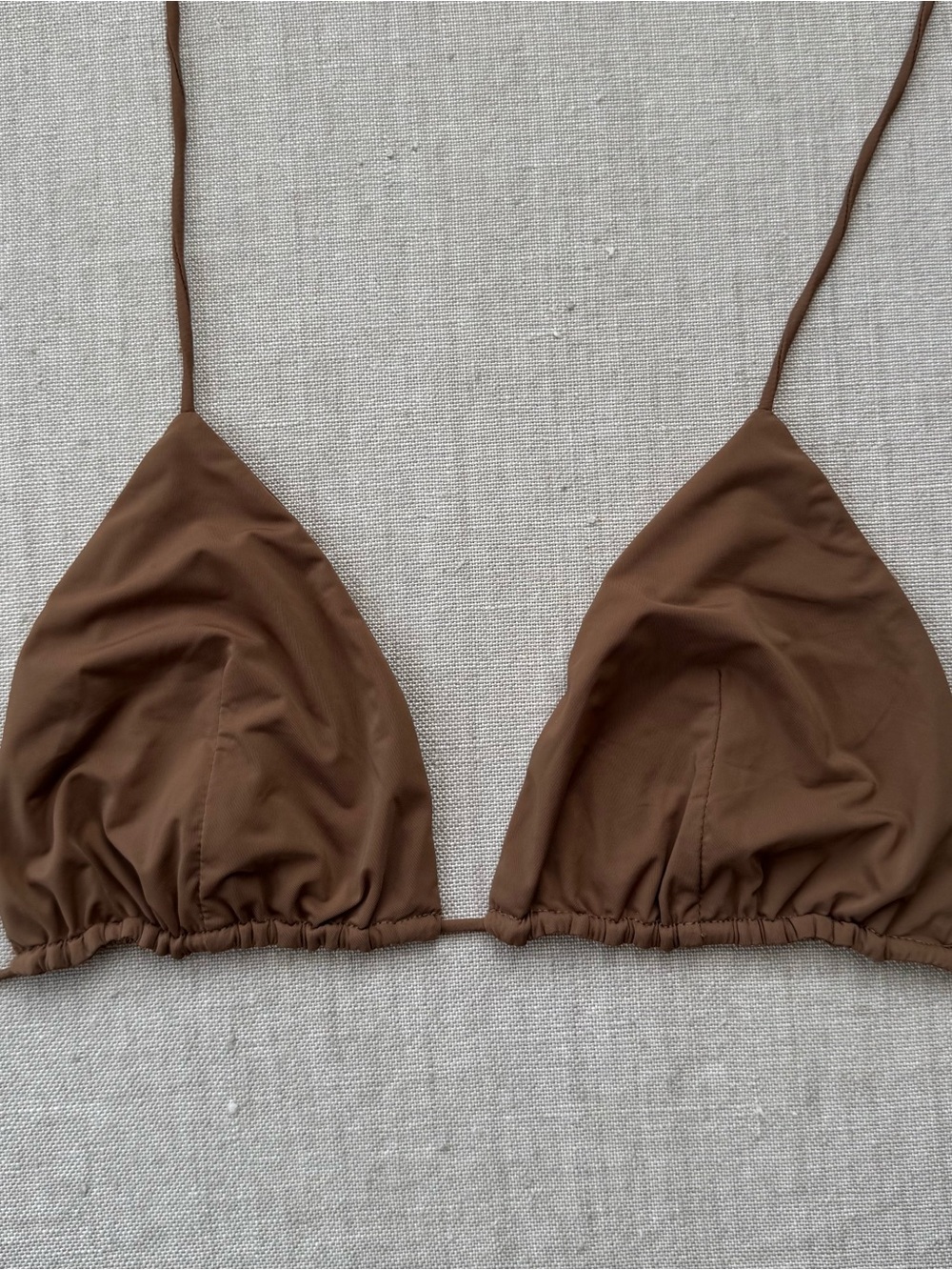Riot Swim Brown Triangle Bikini Top